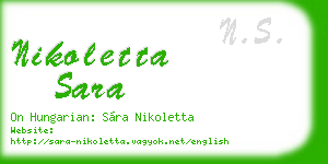 nikoletta sara business card