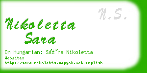 nikoletta sara business card